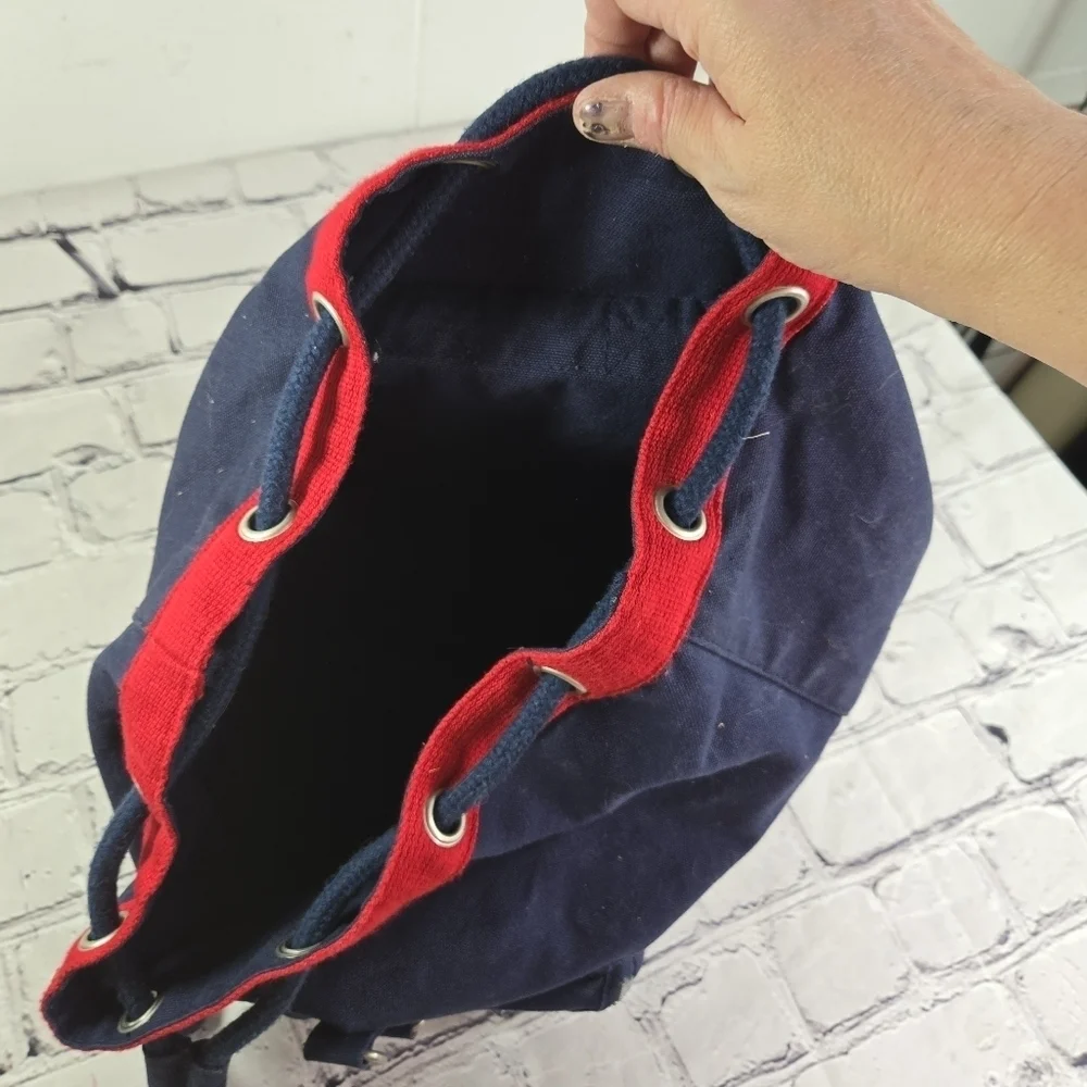 Vtg 90s y2k Tommy Hilfiger spell out drawstring backpack